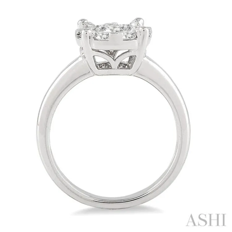 1 ctw Lovebright Round Cut Diamond Bridal Ring in 14K White Gold