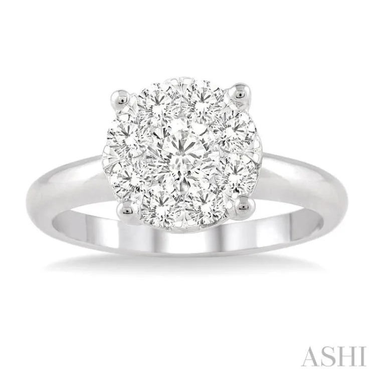 1 ctw Lovebright Round Cut Diamond Bridal Ring in 14K White Gold