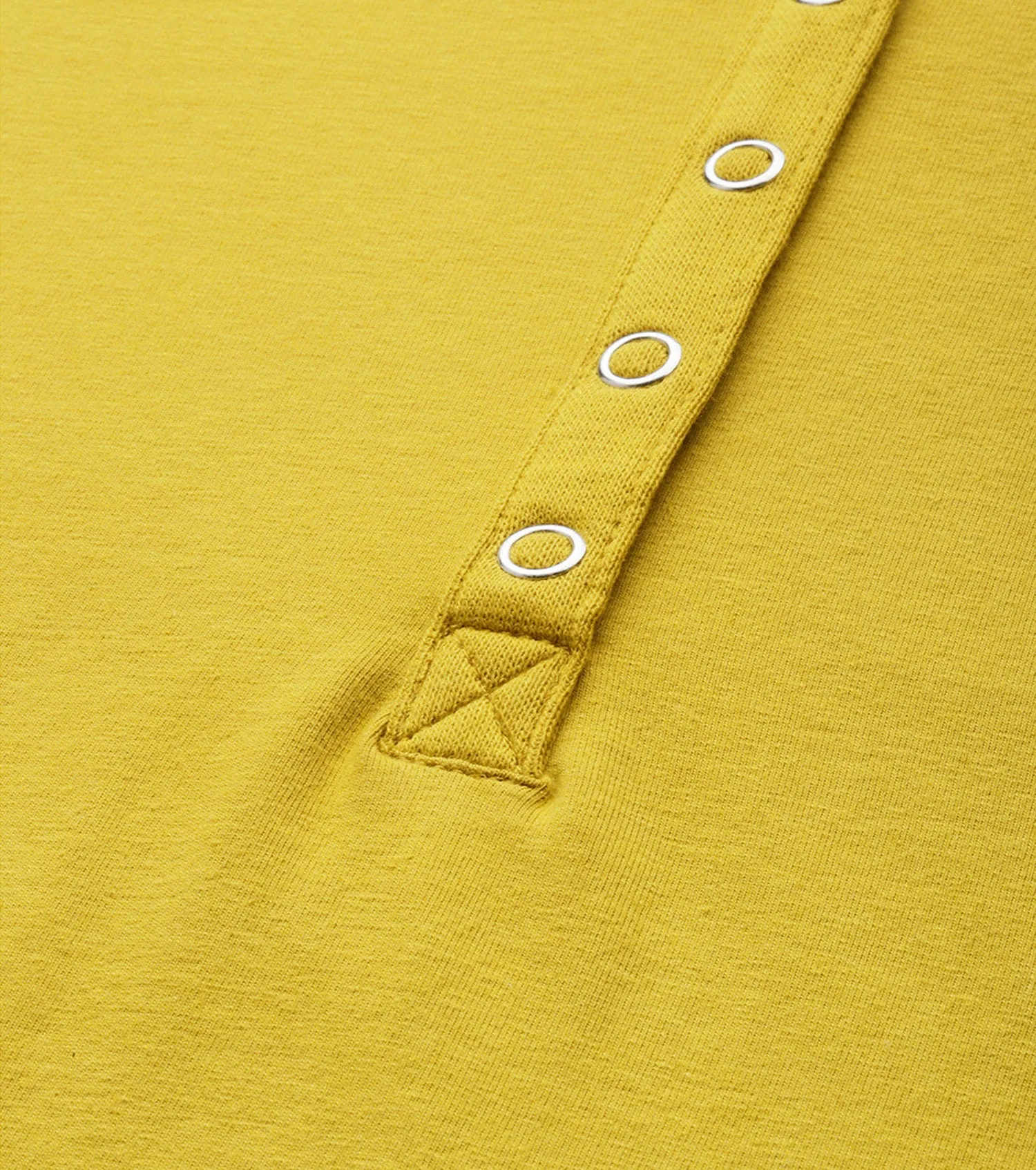 All Day Henley T - Solid | 3/4th Sleeve Stretch Cotton Tee With Ring Snap Button Placket Front & Sleeve Tab