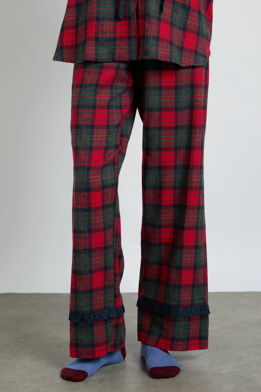 antonella pj set- red tartan