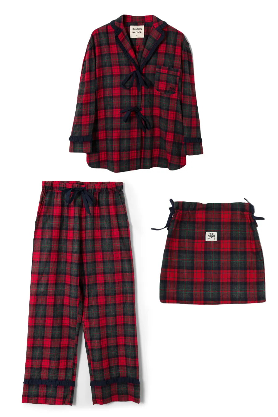 antonella pj set- red tartan