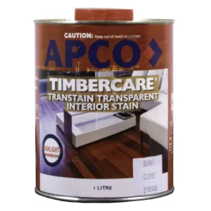 Apco Timbercare Transtain Transparent Stain Burnt Clove 1L