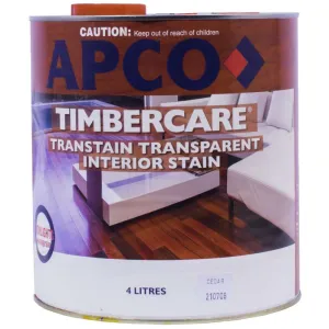 Apco Timbercare Transtain Transparent Stain Cedar 4L