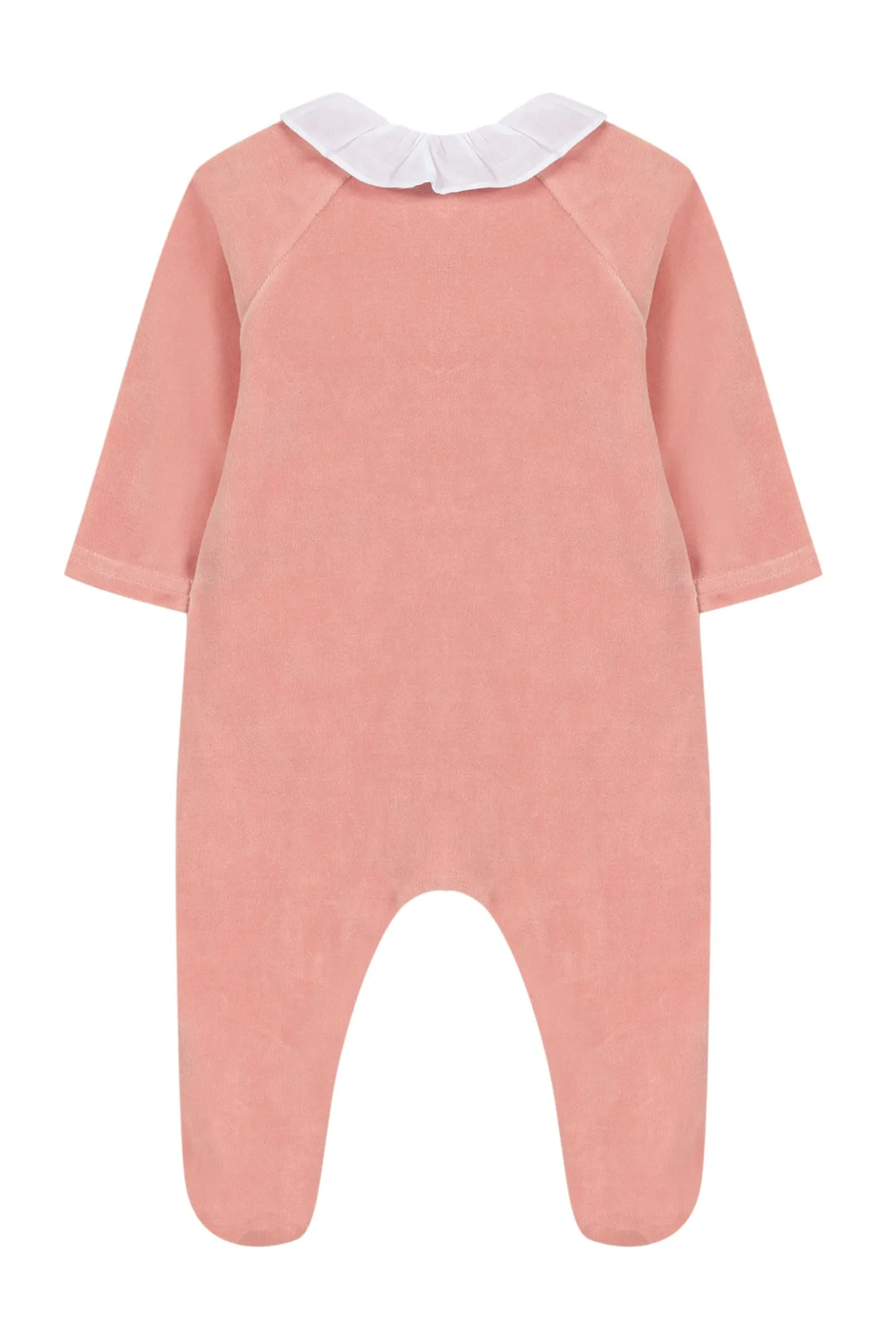 Babygrow - Peach velour with alphabet