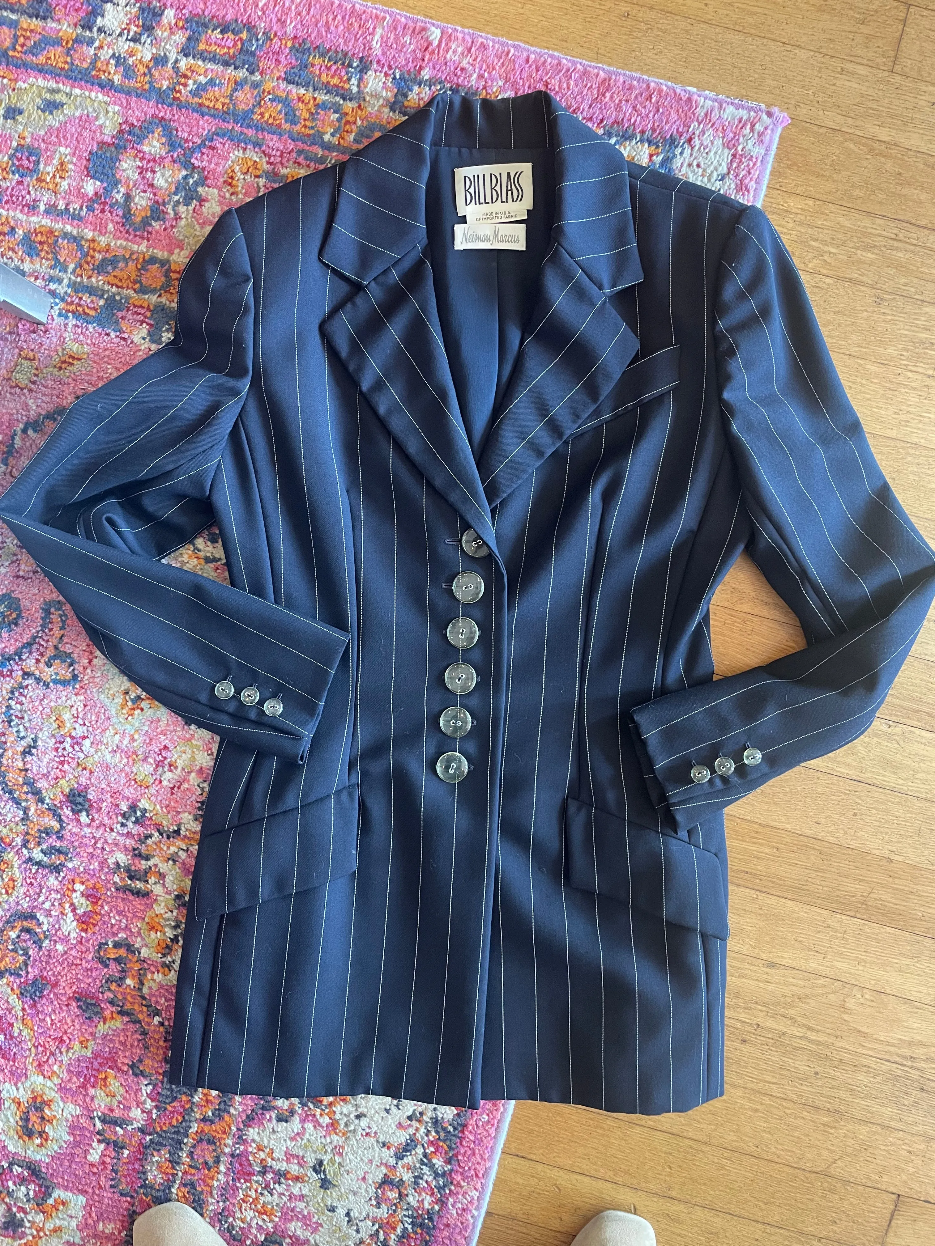 Bill Blass Pin Striped Coat