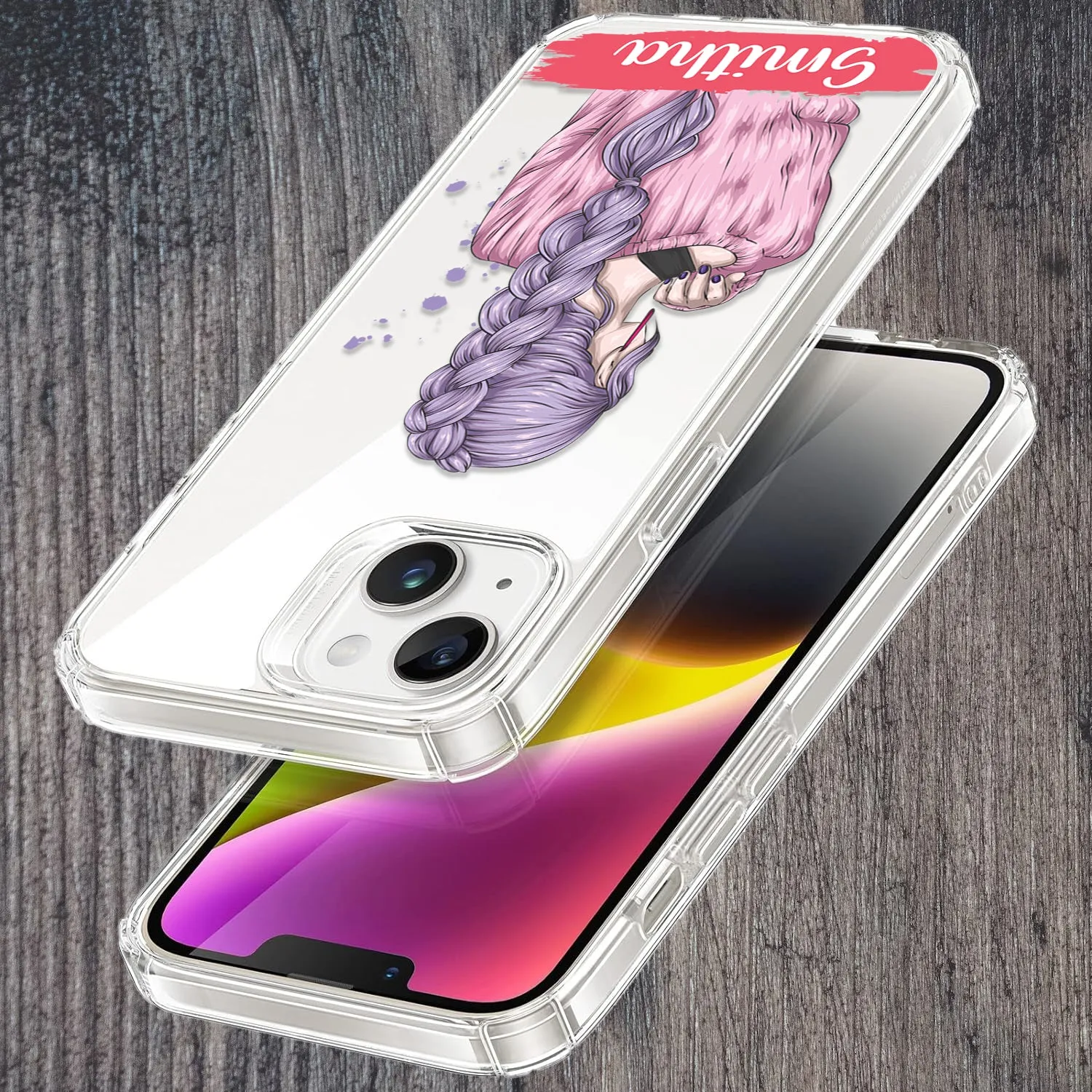 Braid Girl  Customize Transparent Silicon Case For Samsung