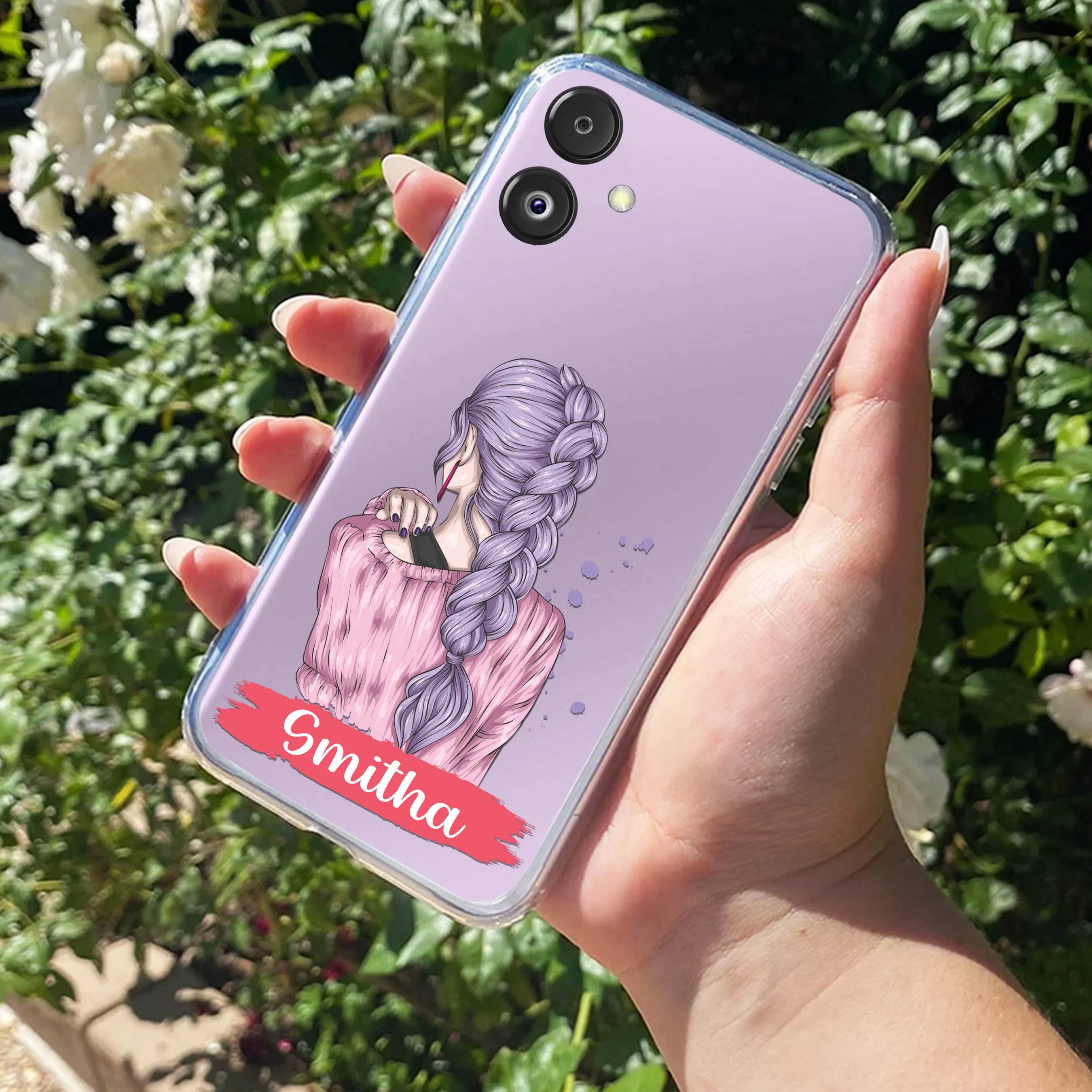 Braid Girl  Customize Transparent Silicon Case For Samsung