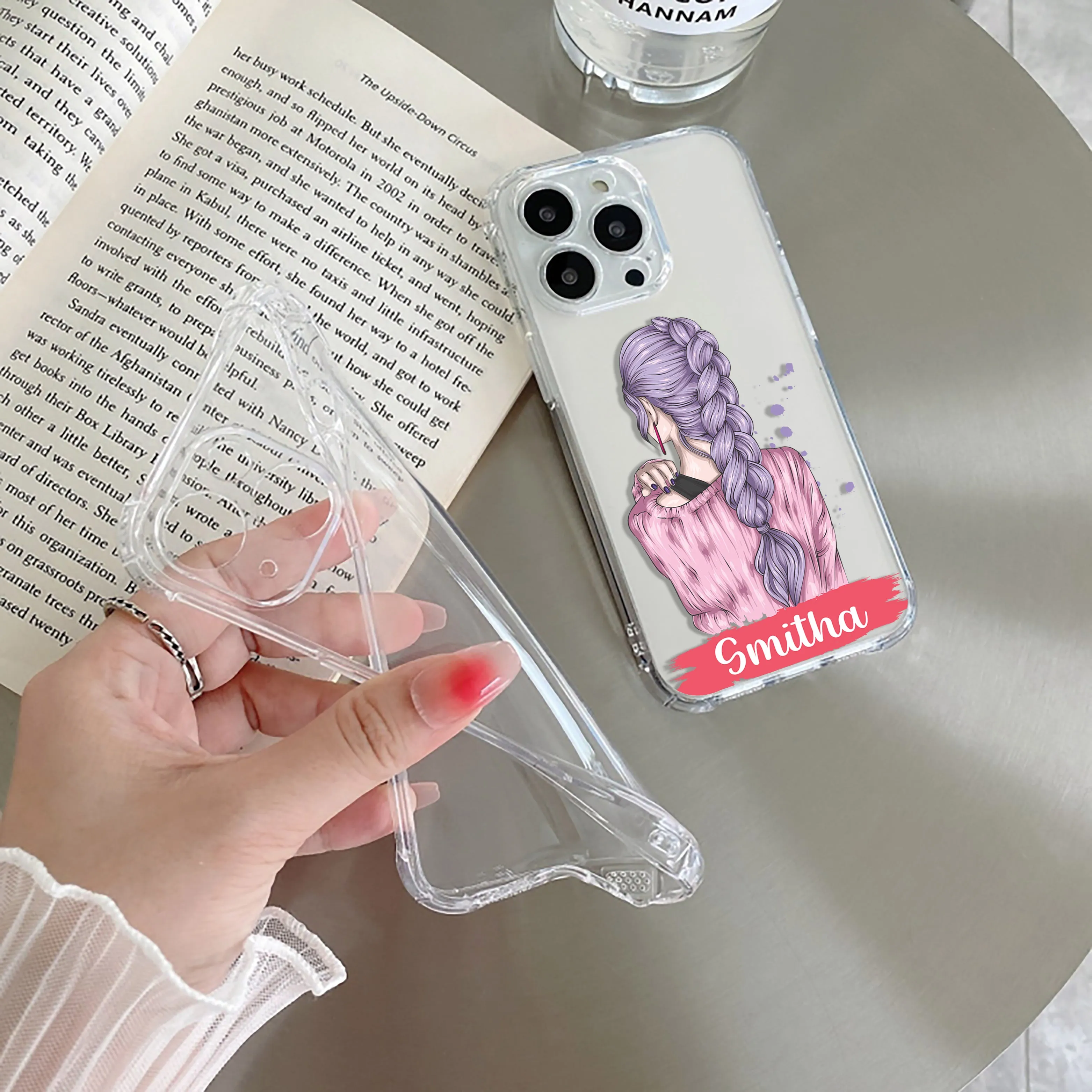 Braid Girl  Customize Transparent Silicon Case For Samsung