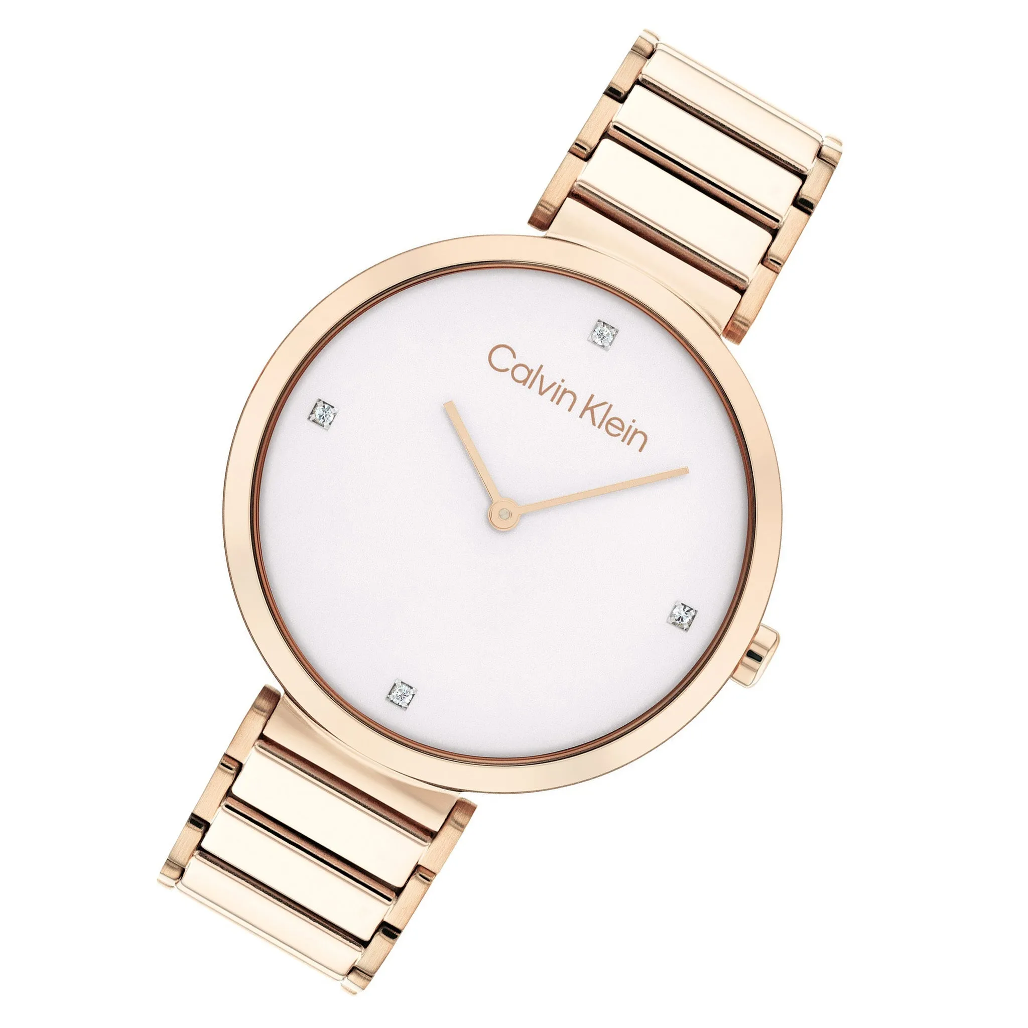 Calvin Klein Carnation Gold Steel Light Grey Dial Women's Watch - 25200135