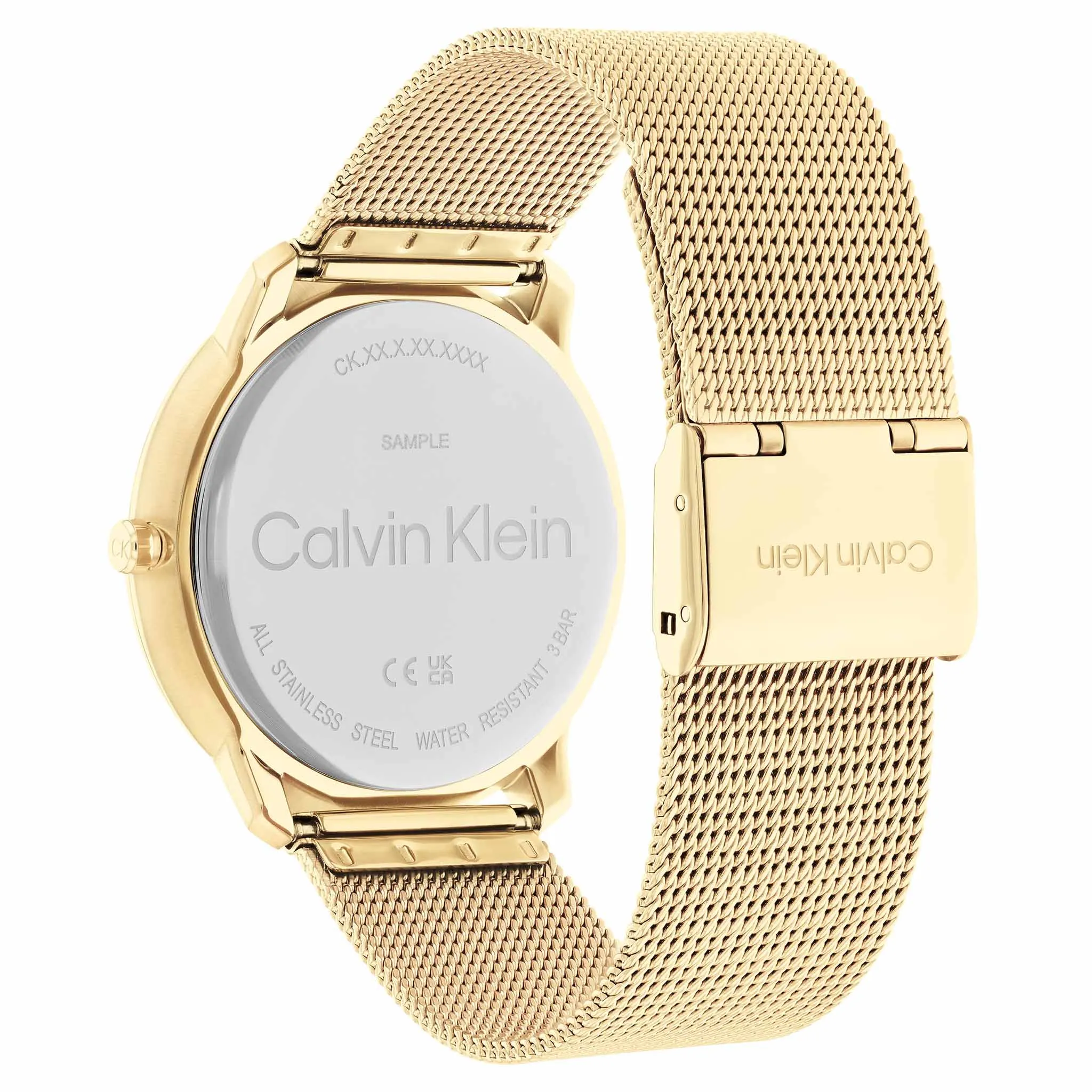 Calvin Klein Gold Mesh Blue Dial Unisex Watch - 25200153