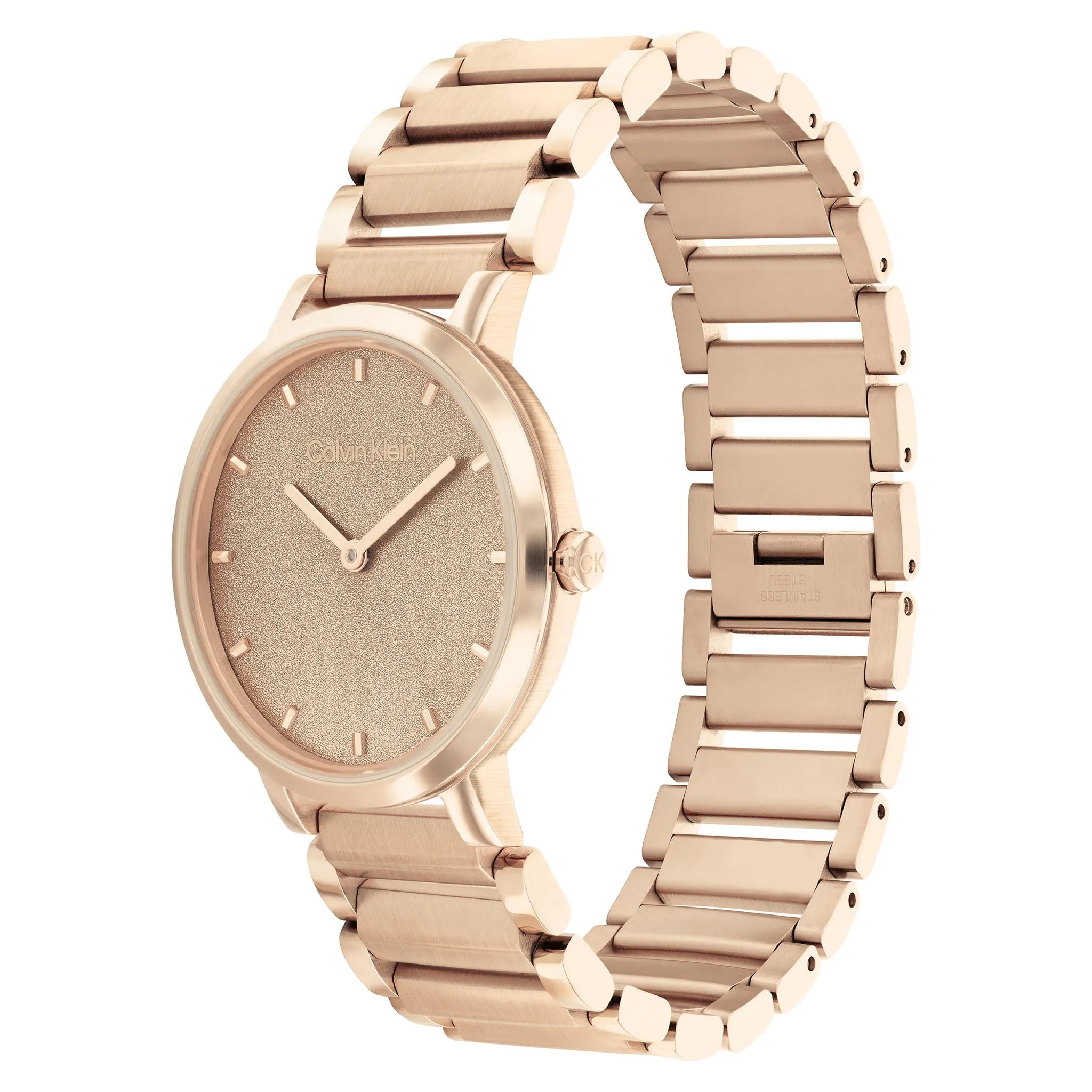 Calvin Klein Open Link Carnation Gold Steel Women's Watch - 25200087