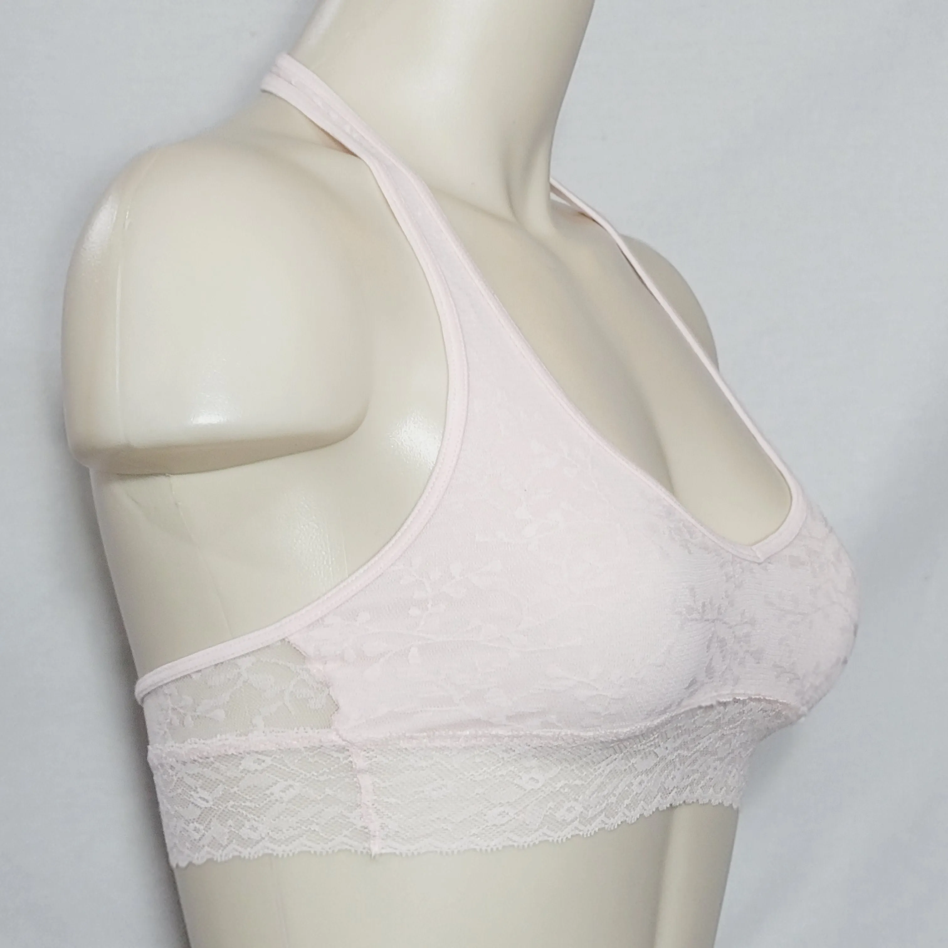 Calvin Klein QF4044 Bare Lace Halter Bralette XS Pink NWT