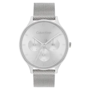 Calvin Klein Silver Mesh Grey Dial Women's Multi-function Watch - 25200104