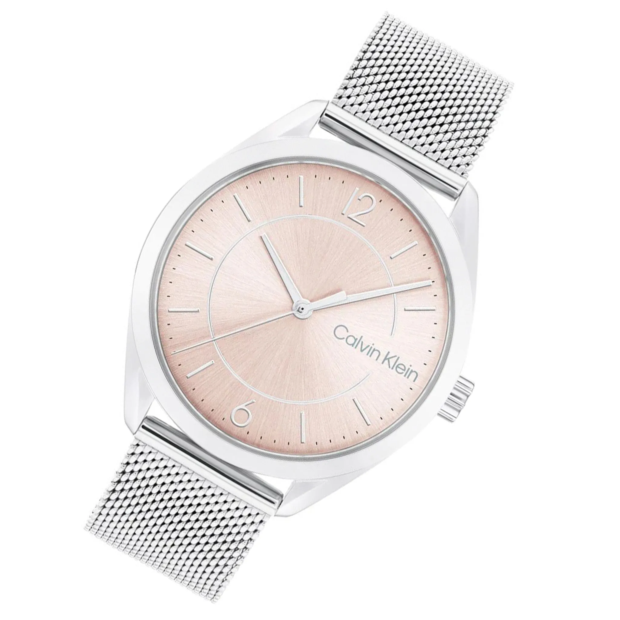 Calvin Klein Steel Mesh Pink Dial Women's Watch - 25200193