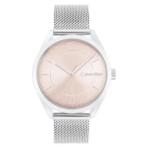 Calvin Klein Steel Mesh Pink Dial Women's Watch - 25200193