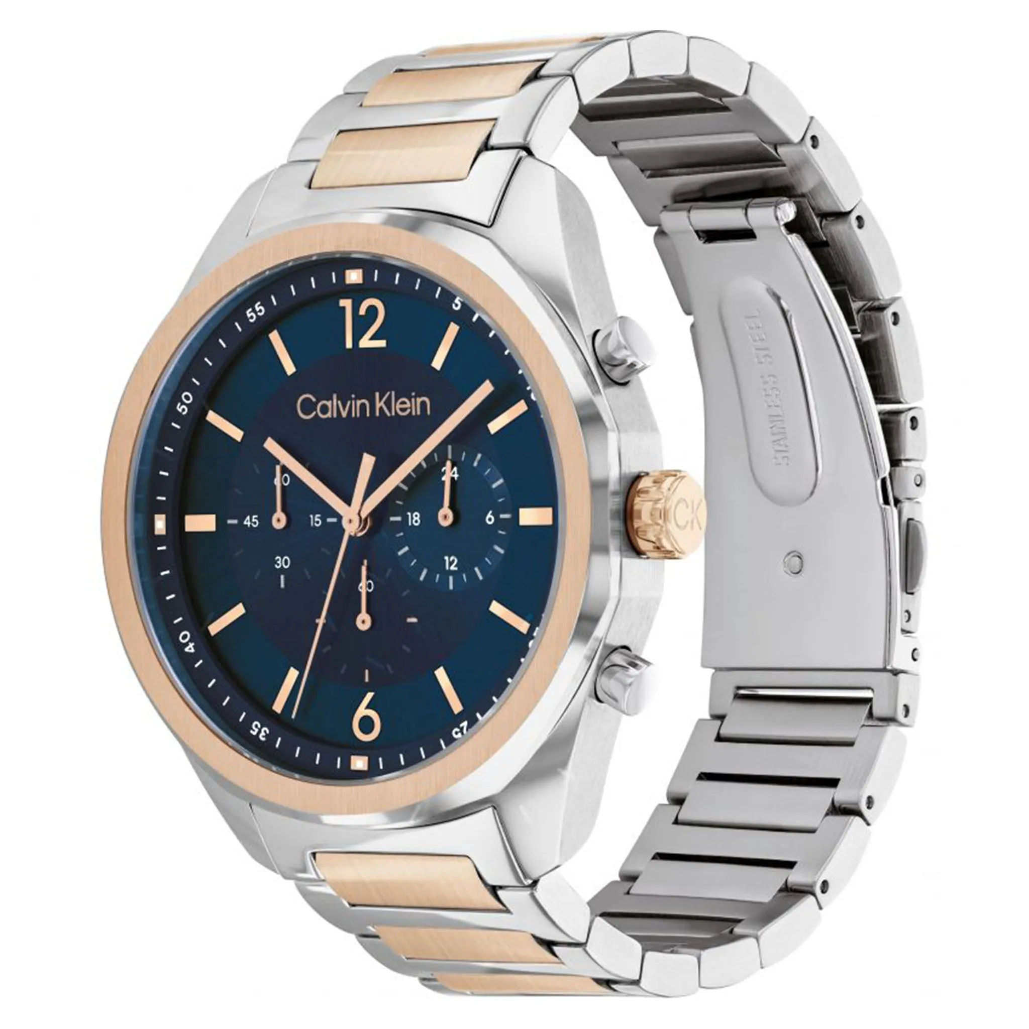 Calvin Klein Two-Tone Steel Blue Dial Chronograph Men's Watch - 25200265