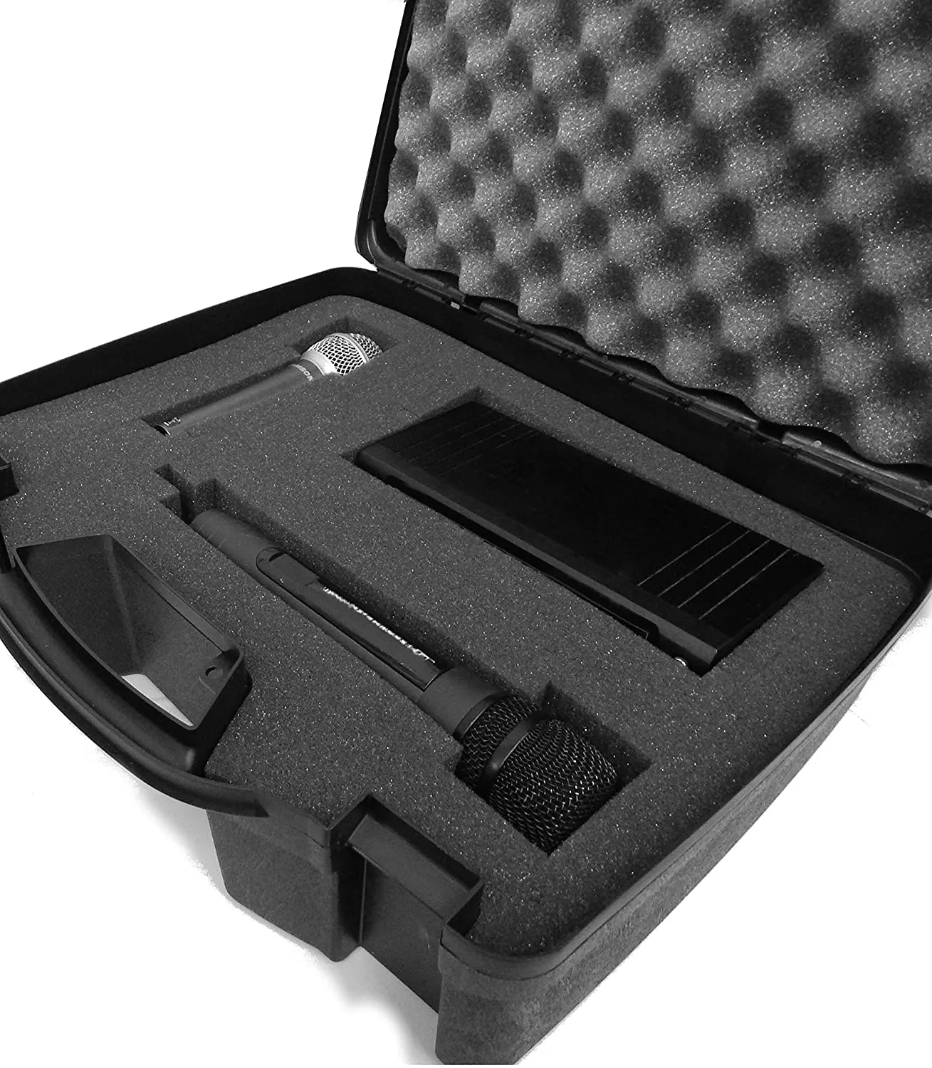 CASEMATIX Wireless Microphone Case Fits Shure, AKG, Sennheiser, GTD, Innopow, Fifine and More Mic Receivers and Transmitters in Customizable Foam