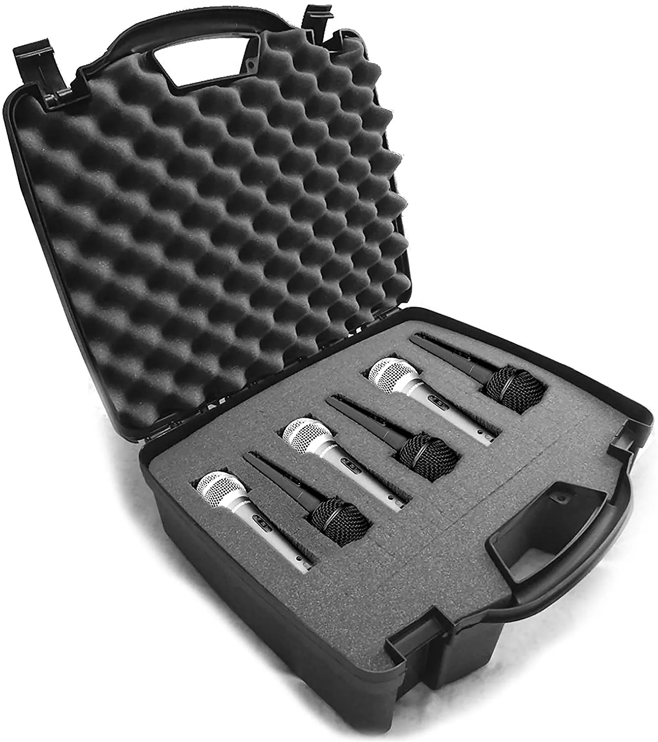 CASEMATIX Wireless Microphone Case Fits Shure, AKG, Sennheiser, GTD, Innopow, Fifine and More Mic Receivers and Transmitters in Customizable Foam