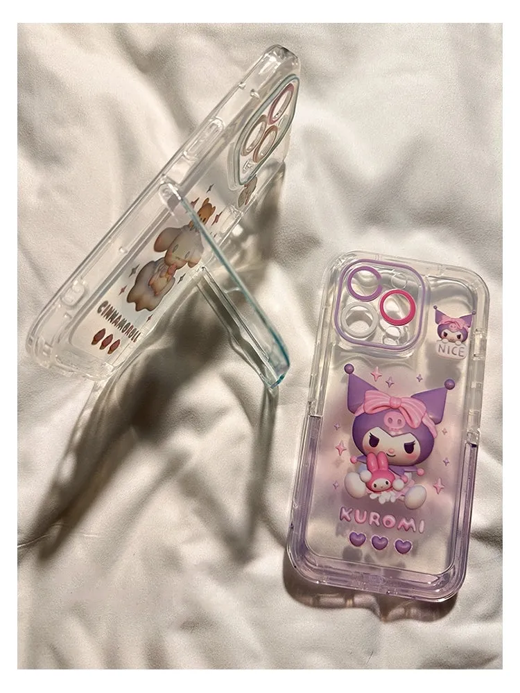 Cinnamoroll & Kuromi Transparent Gradient Phone Case