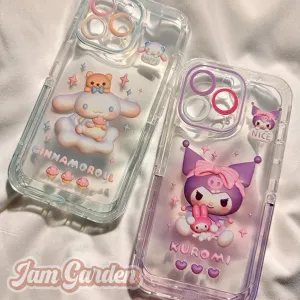 Cinnamoroll & Kuromi Transparent Gradient Phone Case