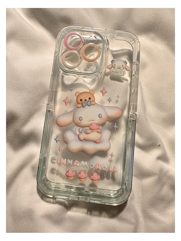 Cinnamoroll & Kuromi Transparent Gradient Phone Case