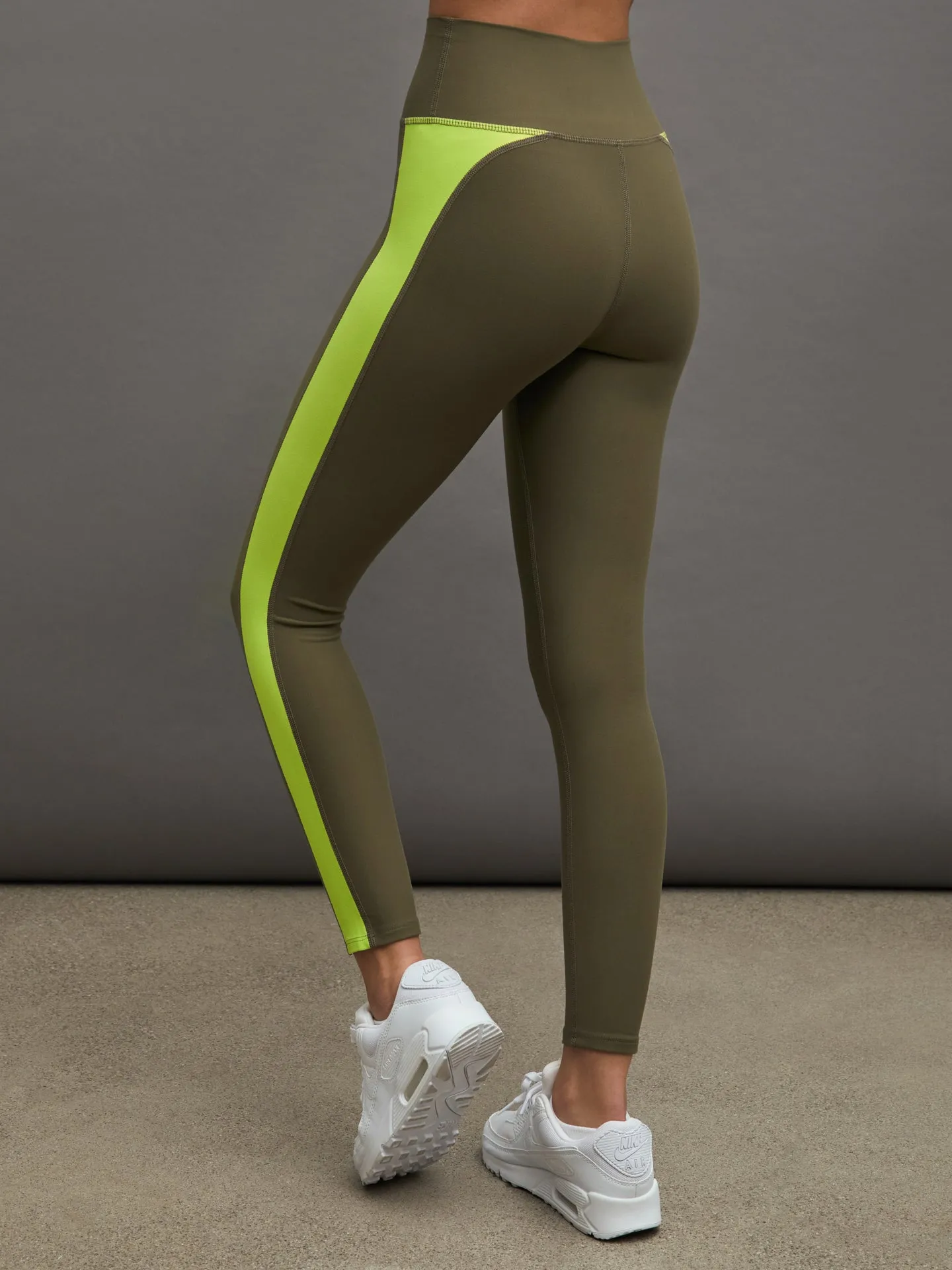 COLORBLOCK LEGGING - IVY GREEN/ACID LIME