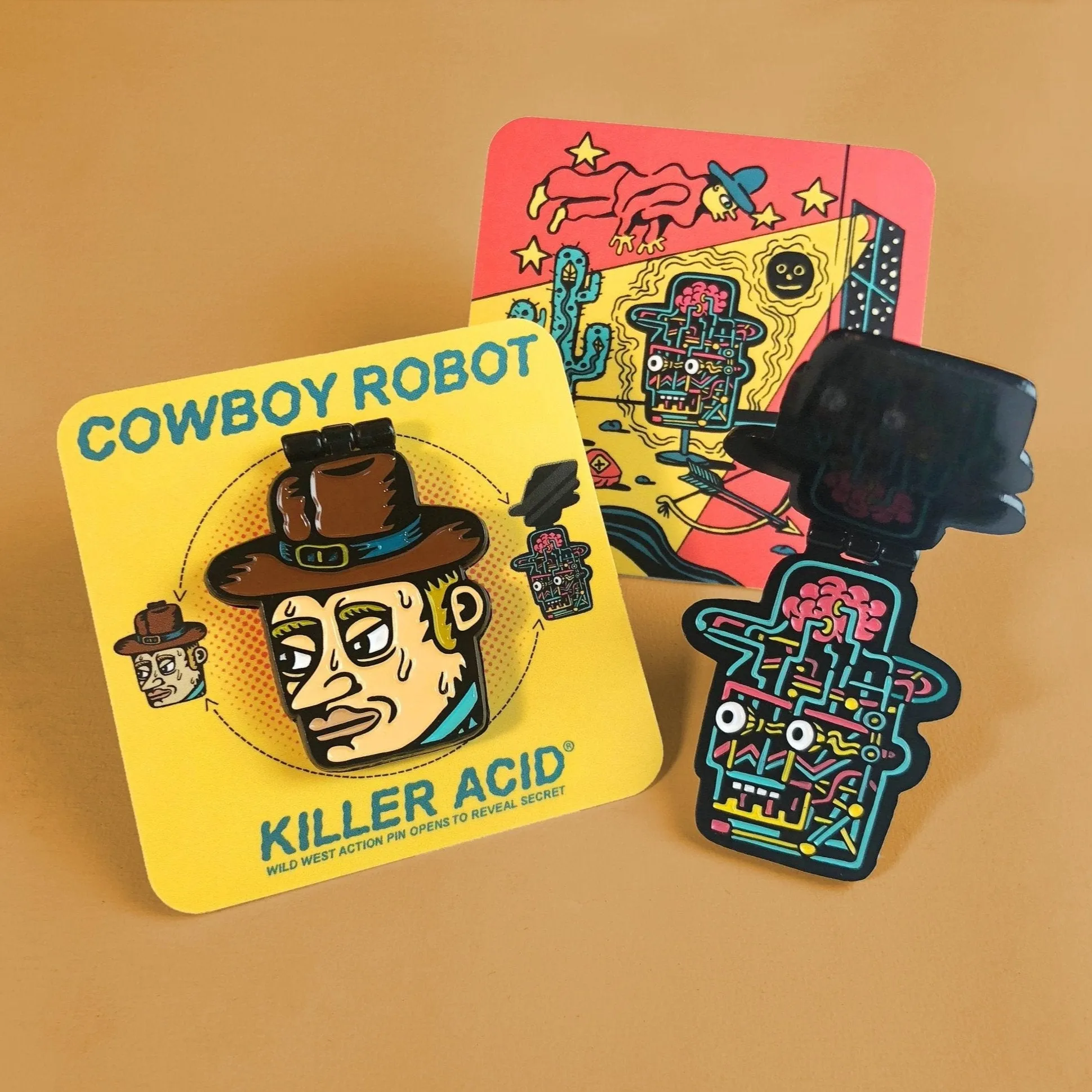 Cowboy Robot Enamel Pin