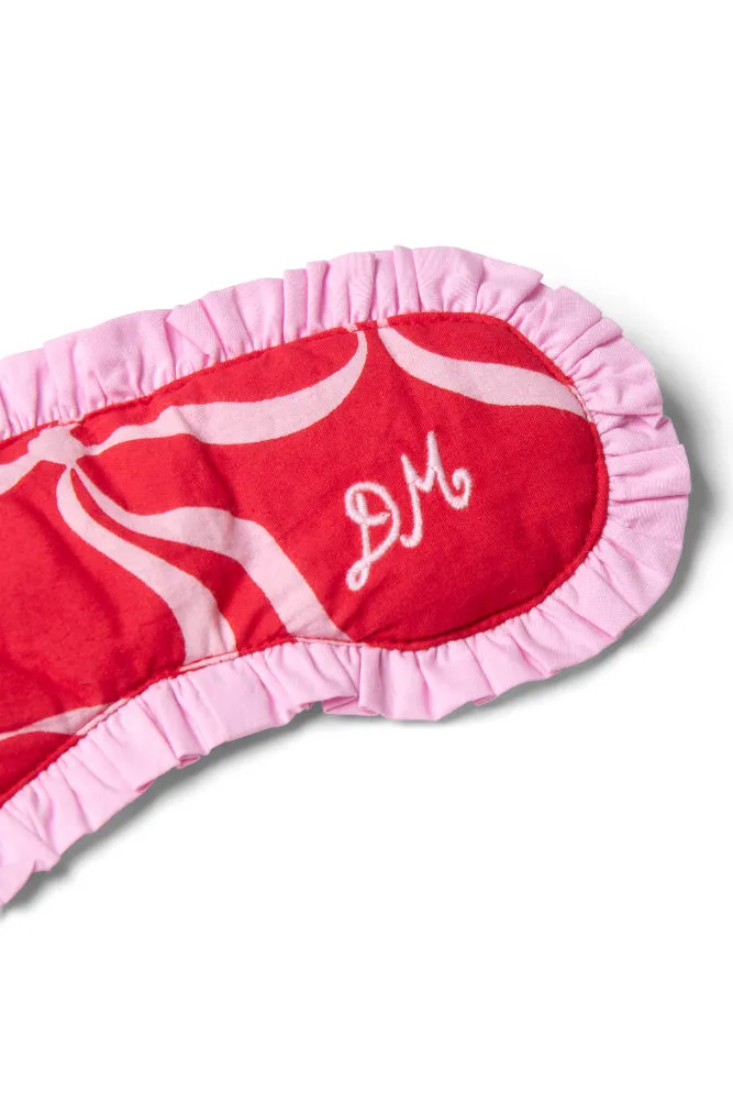 damson pj eye mask - red bows