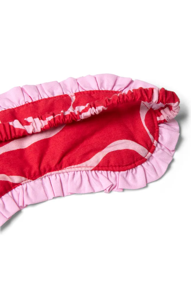 damson pj eye mask - red bows