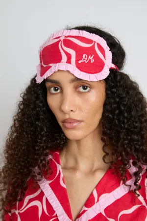 damson pj eye mask - red bows