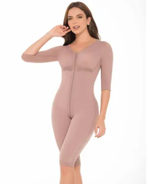 Delie Fajas High Compression Girdle To The Knee With Bra And Sleeves- Hooks