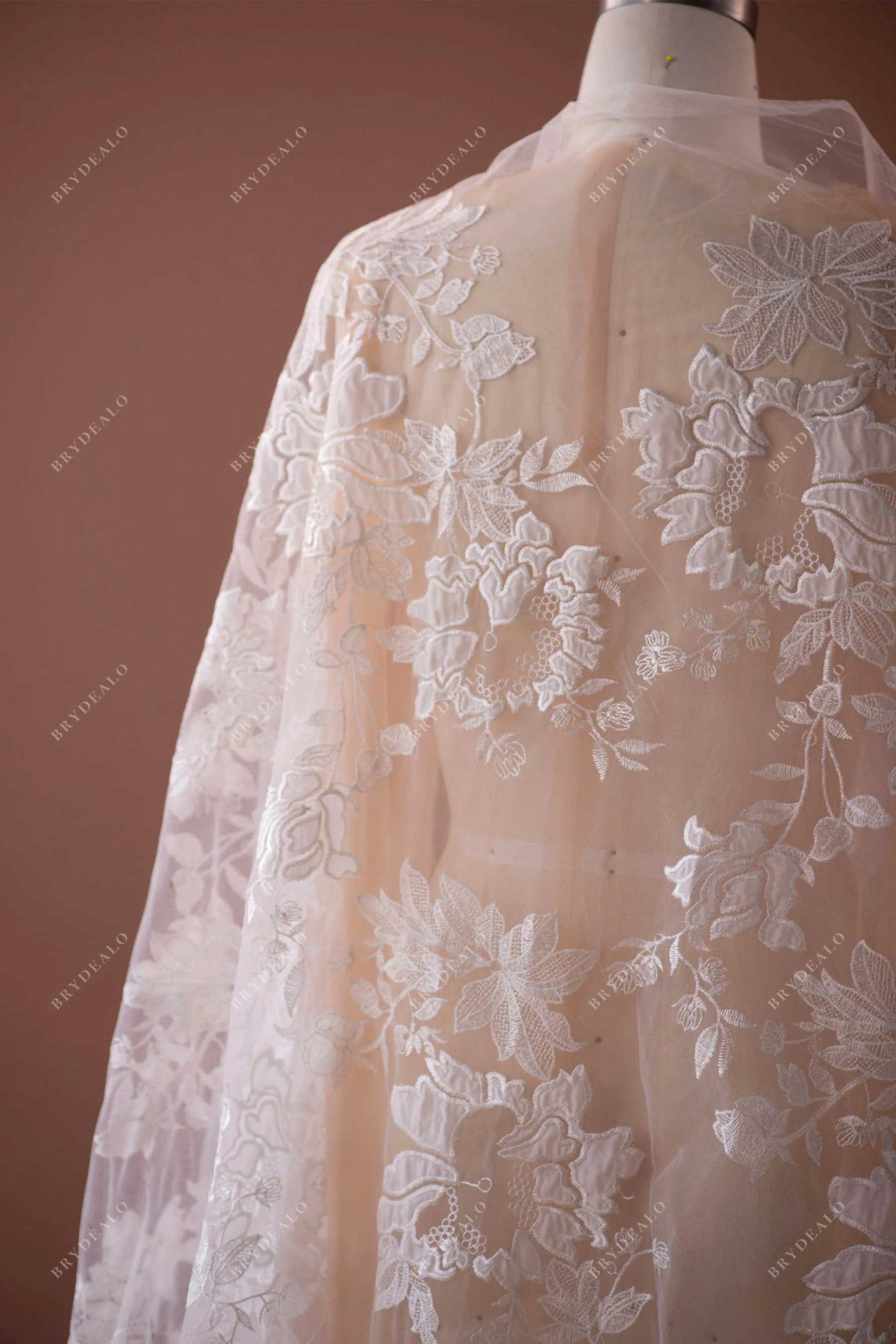 Designer Embroidery Chiffon Bridal Lace Fabric