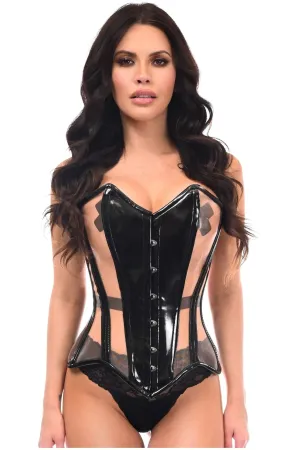 Fabulous Black Patent & Nude Steel Boned Corset Delight