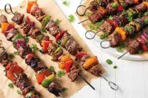 Grilled Pepper Steak Kebabs