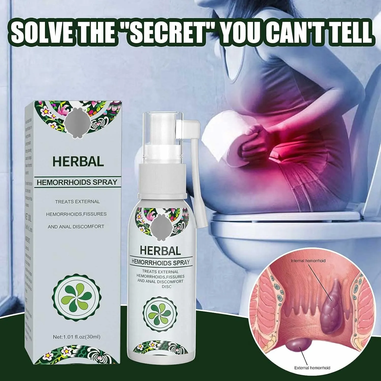 Herbal Piles - Hemorrhoids Relief Spray ( Buy 1 Get 1 )