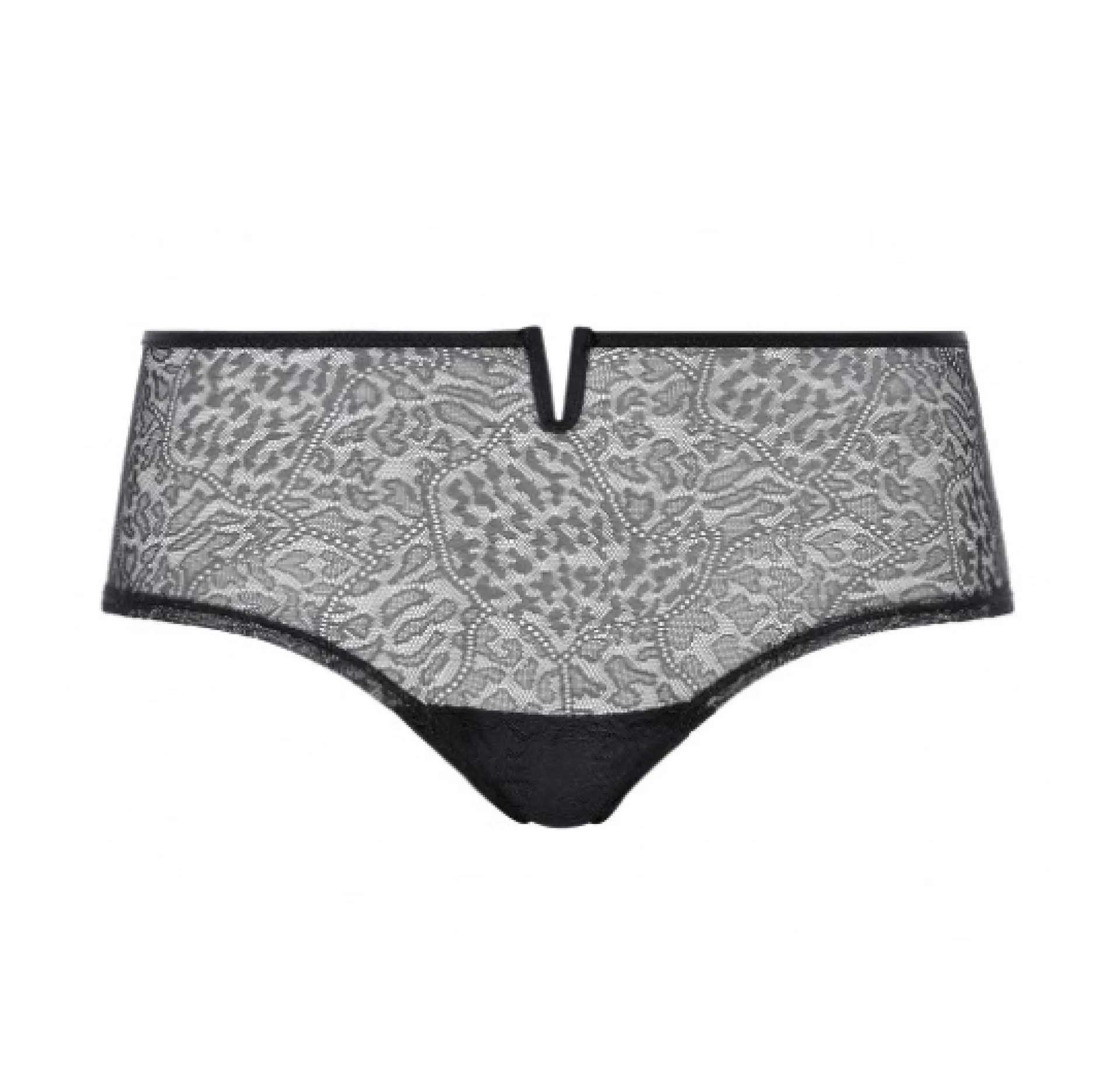 Lace plunge shorty [Black]