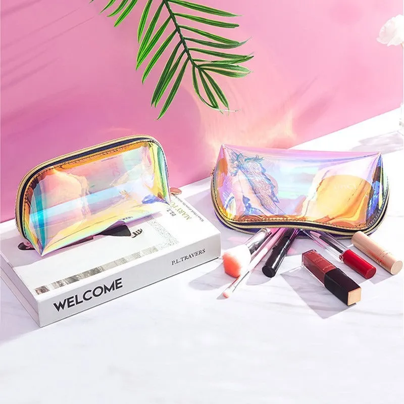 Laser Holographic Transparent Cosmetic Bag Or Pouch