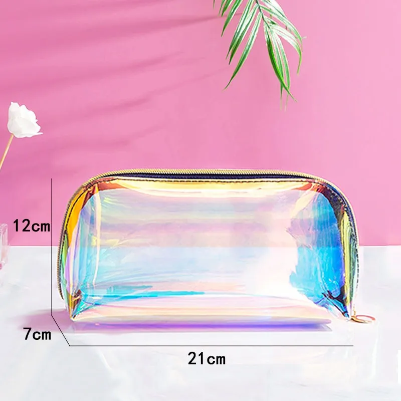 Laser Holographic Transparent Cosmetic Bag Or Pouch