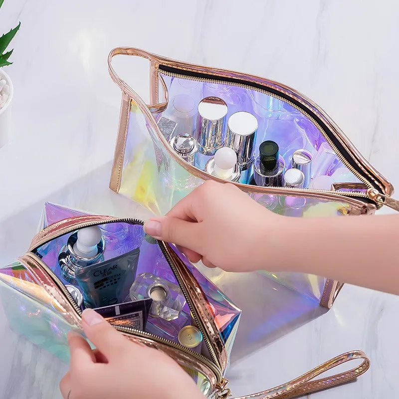 Laser Holographic Transparent Cosmetic Bag Or Pouch