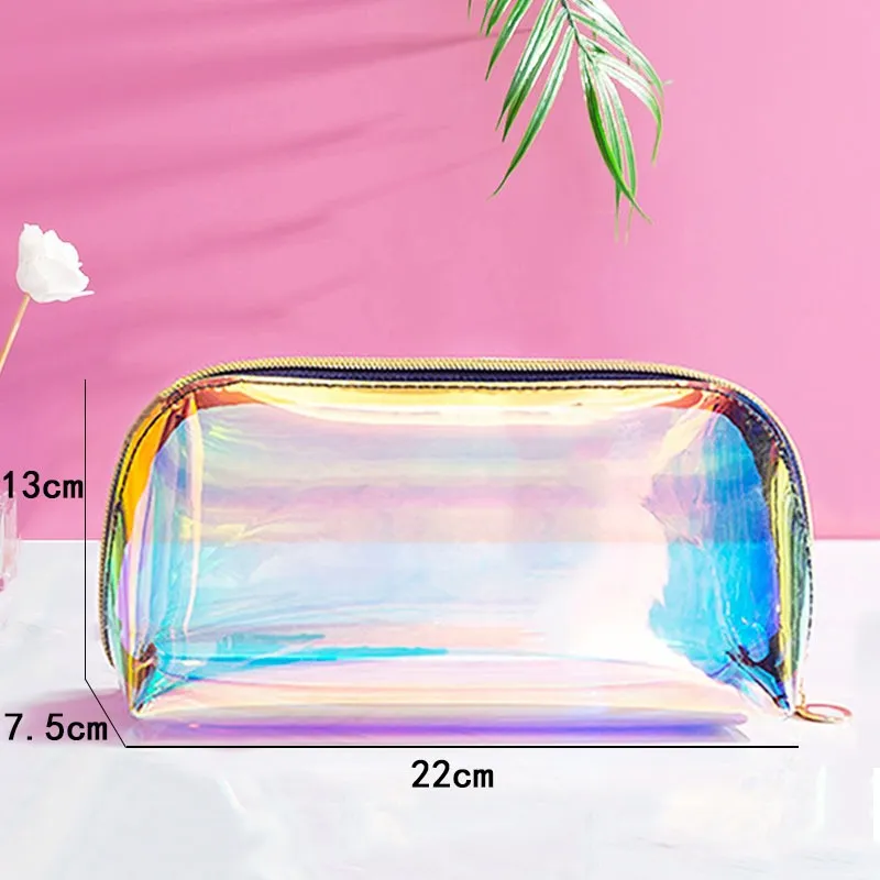 Laser Holographic Transparent Cosmetic Bag Or Pouch