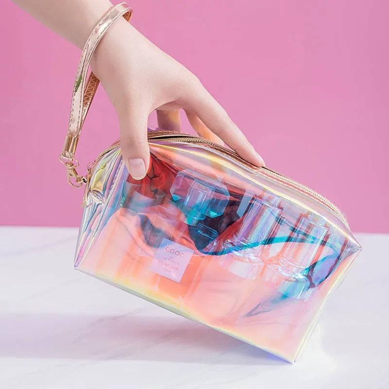 Laser Holographic Transparent Cosmetic Bag Or Pouch