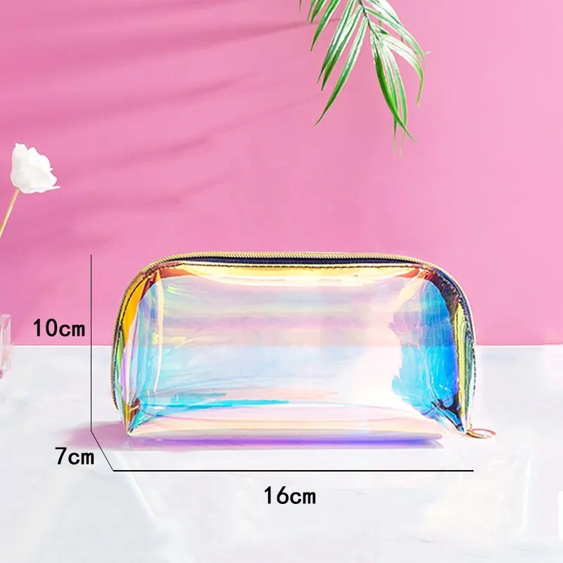 Laser Holographic Transparent Cosmetic Bag Or Pouch