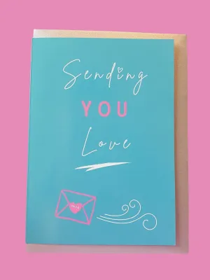 "SENDING YOU LOVE!" Sewing Themed Greeting Card - Sew Anonymous