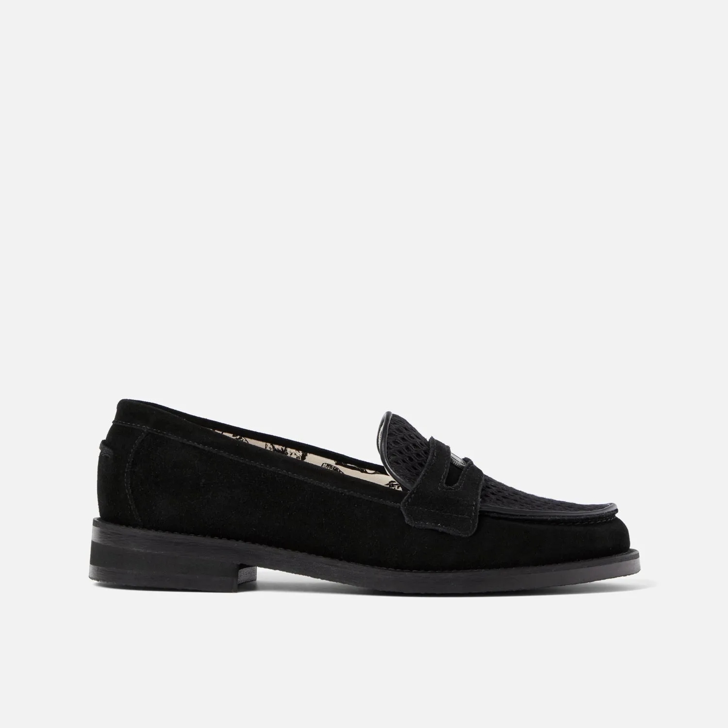 Represent Black Suede Rattan Penny Loafer - Women's