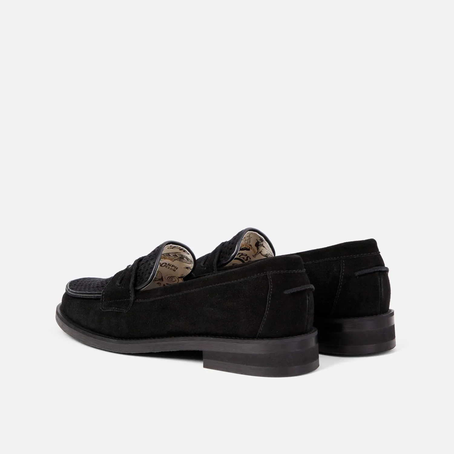 Represent Black Suede Rattan Penny Loafer - Women's