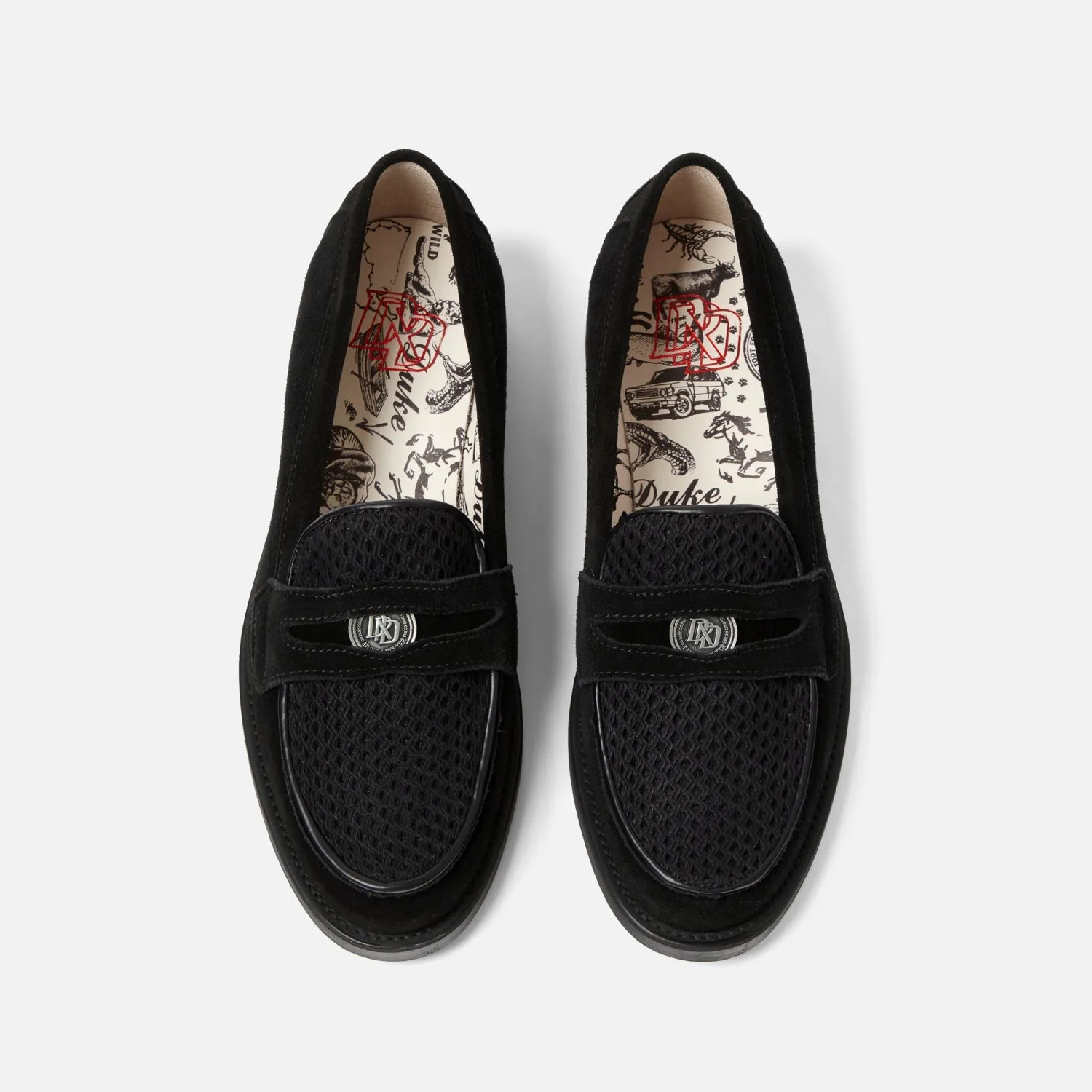 Represent Black Suede Rattan Penny Loafer - Women's