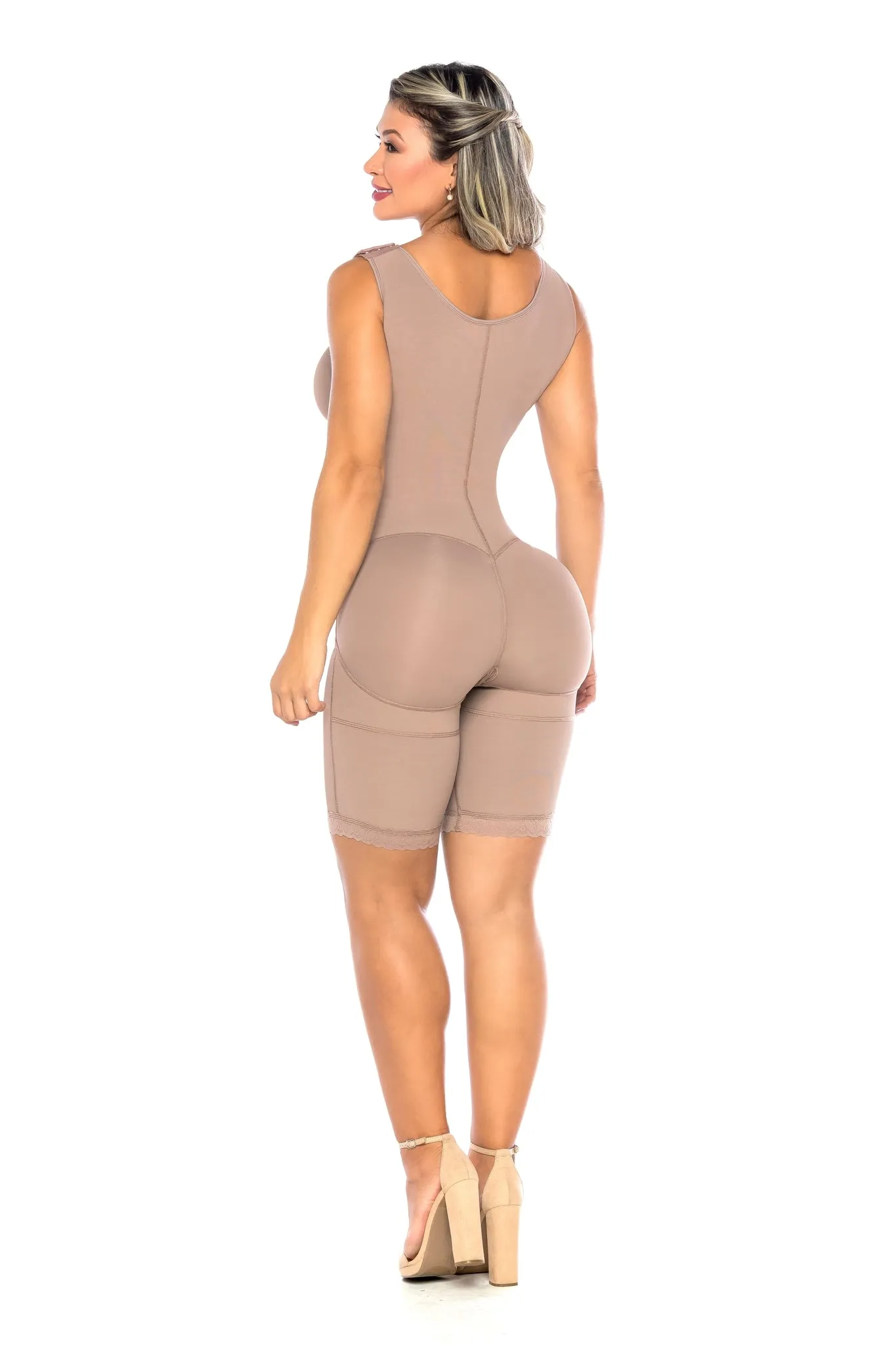 STAGE 2/3- Snatched Barbie 2221-1 Micro Full Coverage Knee Length Lipo|BBL Faja Front Hooks