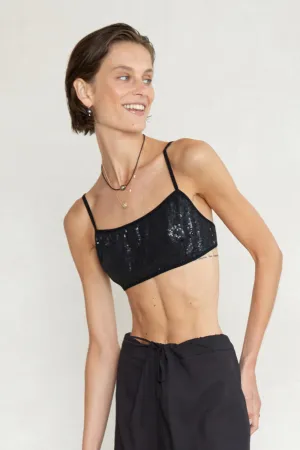 Stella Sequin Bralette Caviar