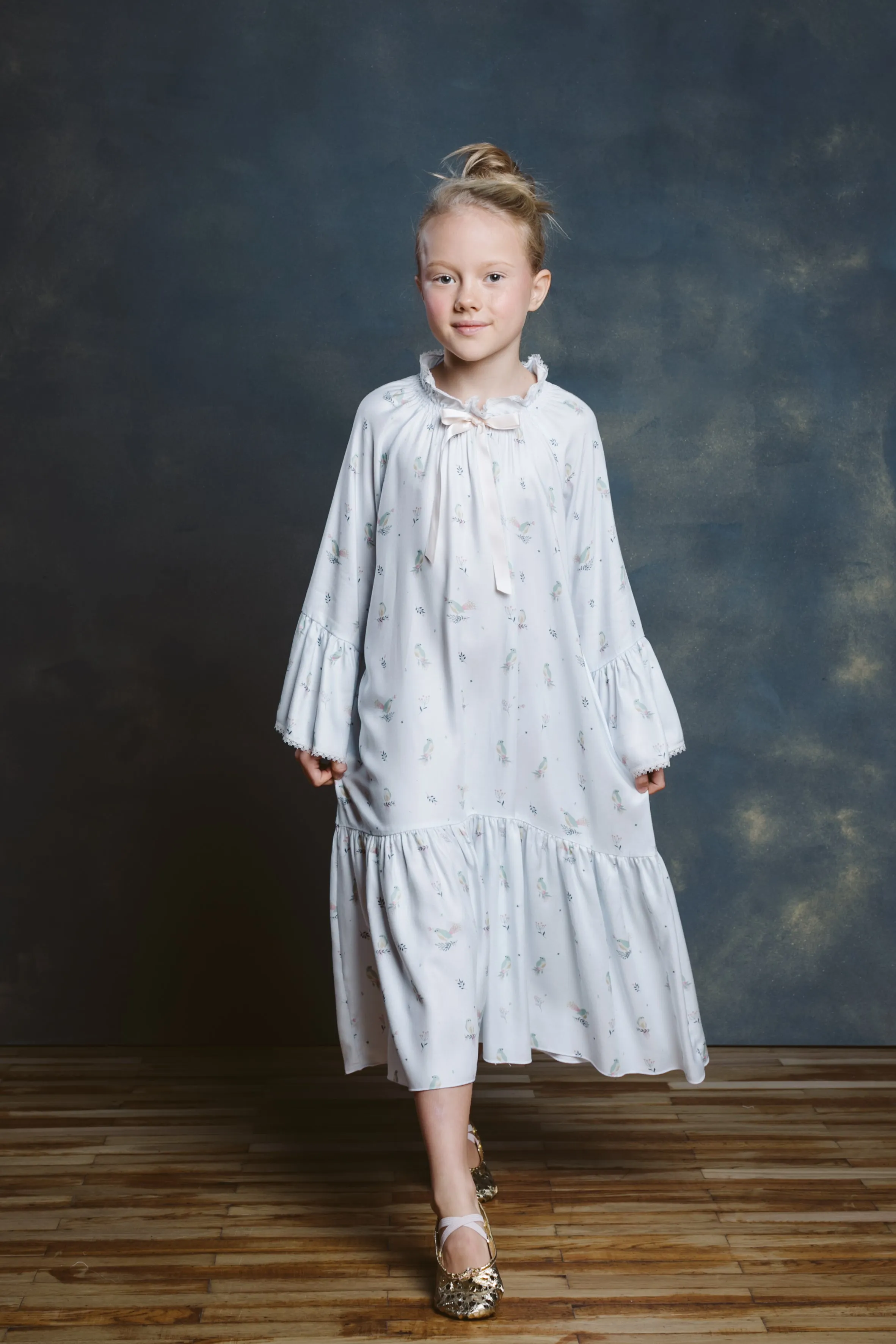 STEPHANIE BLUE BIRDS NIGHTDRESS