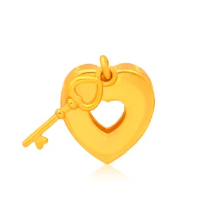 TAKA Jewellery 916 Gold Charm Heart and Key